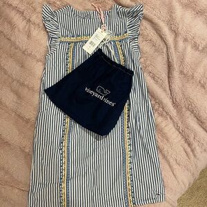 Vineyard Vines Striped Dress with Yellow Accents
